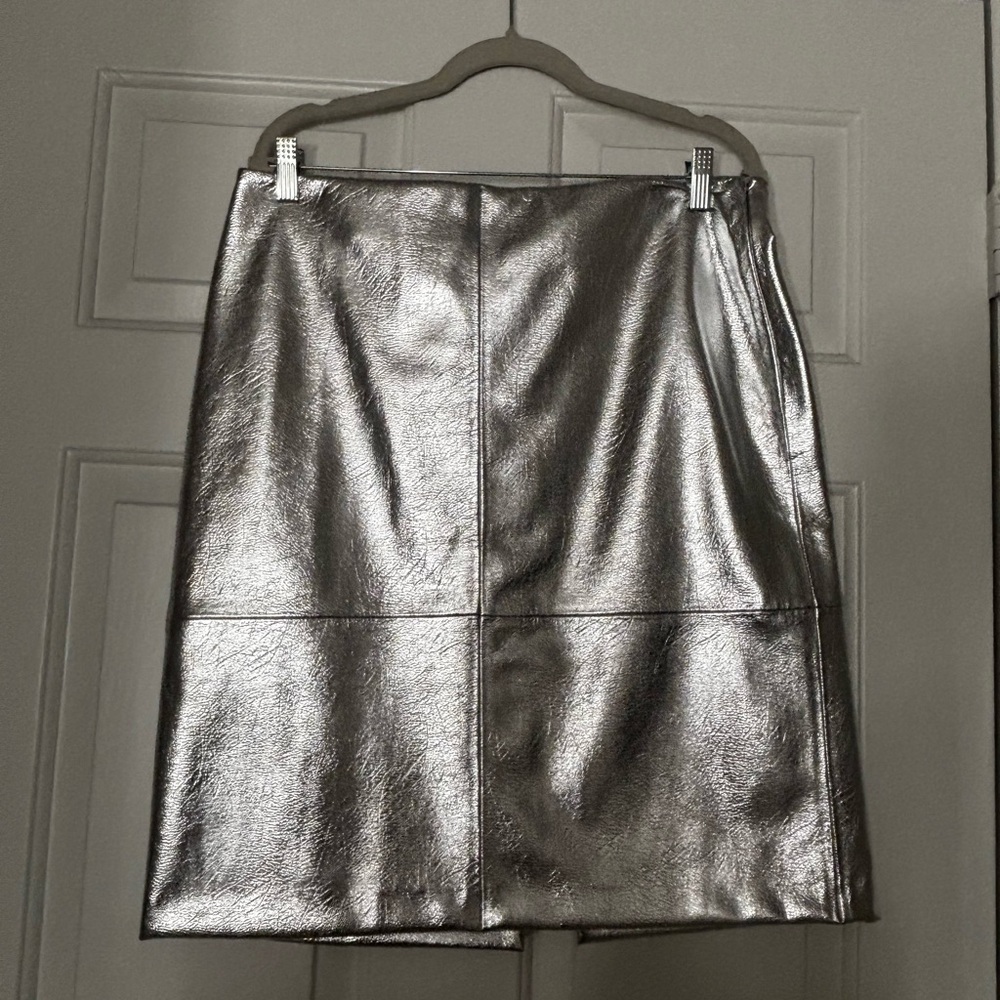 H&M Shimmering Silver Pencil Skirt